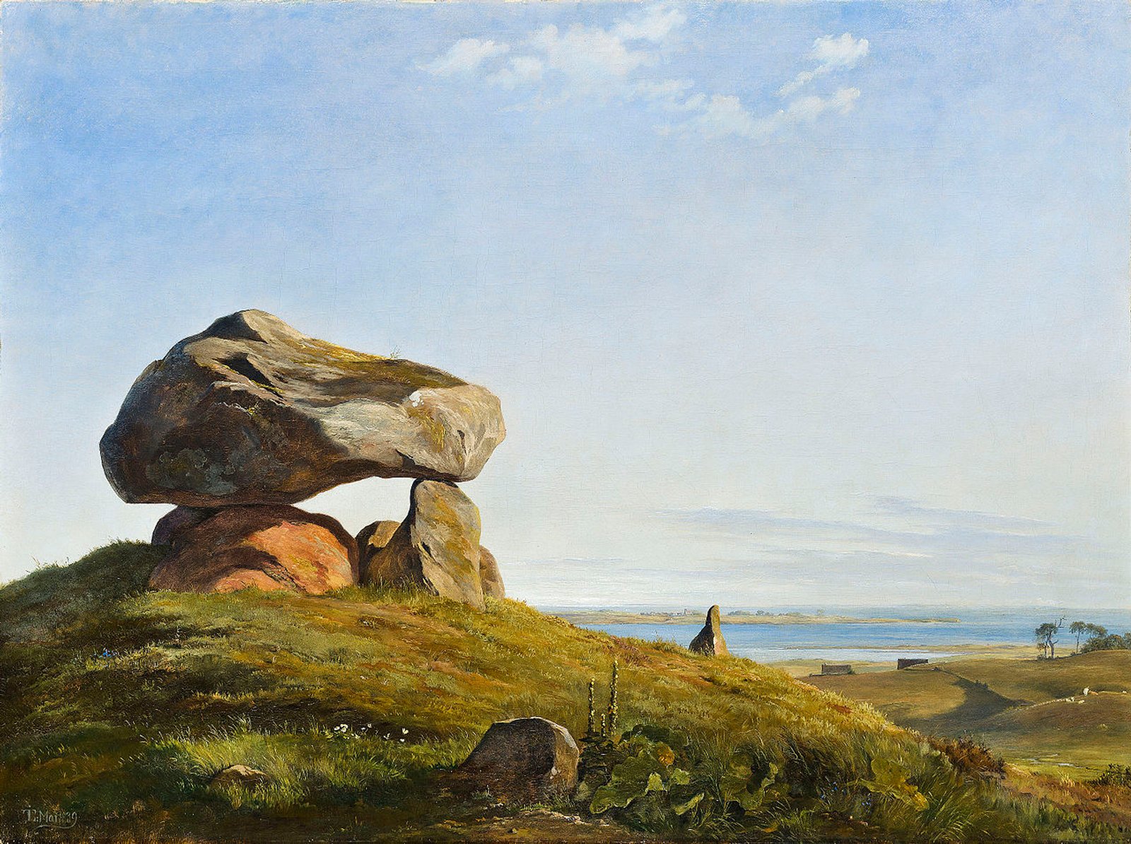 lundbye_johan_thomas_-_en_gravhoej_fra_oldtiden_ved_raklev_paa_refsnaes