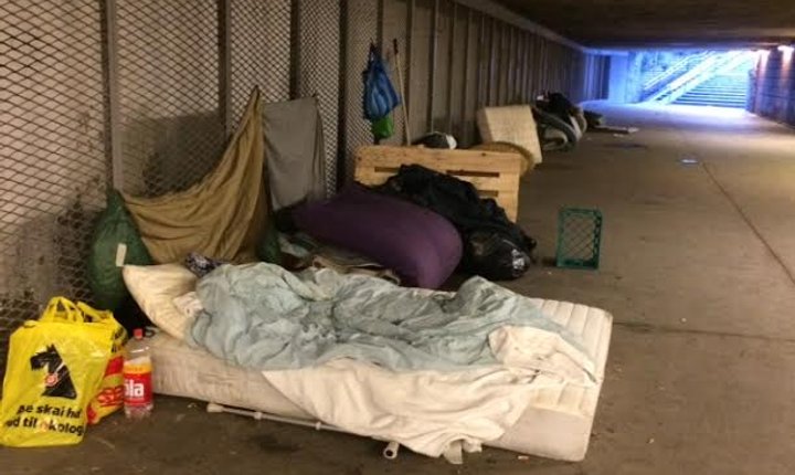 Billedet er taget i februar 2016 under gangtunnelen på Østerbrogade ved