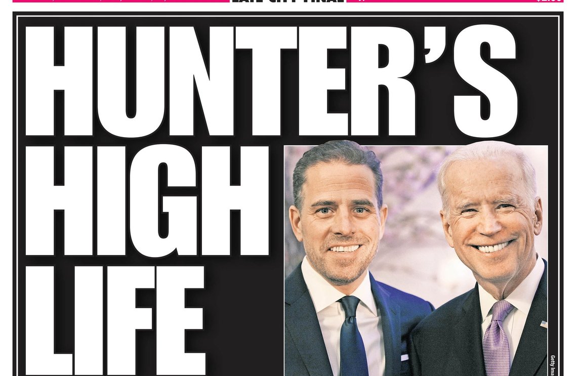 NY Post cover for Wednesday, November 27, 2019 Front page. HUNTERS HIGH LIFE Biden son smoked crack in DC strip club while working for Ukraine co. **NO NEW YORK DAILY NEWS, NO NEW YORK TIMES, NO NEWSDAY**.
27 Nov 2019
Pictured: NY Post cover for Wednesday, November 27, 2019 Front page. HUNTERS HIGH LIFE Biden son smoked crack in DC strip club while working for Ukraine co.
Photo credit: New York Post / MEGA
TheMegaAgency.com
+1 888 505 6342 NY Post cover for Wednesday, November 27, 2019 Front page. HUNTERS HIGH LIFE Biden son smoked crack in DC strip club while working for Ukraine co. **NO NEW YORK DAILY NEWS, NO NEW YORK TIMES, NO NEWSDAY**.
27 Nov 2019
Pictured: NY Post cover for Wednesday, November 27, 2019 Front page. HUNTERS HIGH LIFE Biden son smoked crack in DC strip club while working for Ukraine co.
Photo credit: New York Post / MEGA
TheMegaAgency.com
+1 888 505 6342