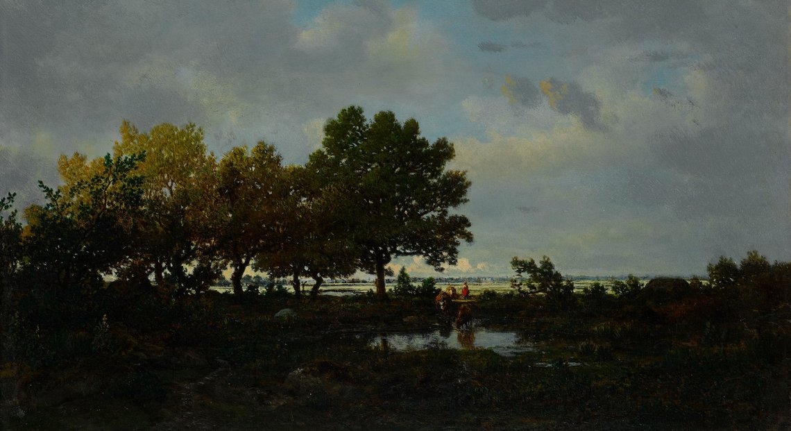 Théodore Rousseau (French, Paris 1812–1867 Barbizon)
The Pond (La Mare), 1855
French,
Oil on wood; 13 1/2 x 20 3/8 in. (34.3 x 51.8 cm)
The Metropolitan Museum of Art, New York, Robert Lehman Collection, 1975 (1975.1.205)
http://www.metmuseum.org/Collections/search-the-collections/459115 Théodore Rousseau (French, Paris 1812–1867 Barbizon)
The Pond (La Mare), 1855
French,
Oil on wood; 13 1/2 x 20 3/8 in. (34.3 x 51.8 cm)
The Metropolitan Museum of Art, New York, Robert Lehman Collection, 1975 (1975.1.205)
http://www.metmuseum.org/Collections/search-the-collections/459115