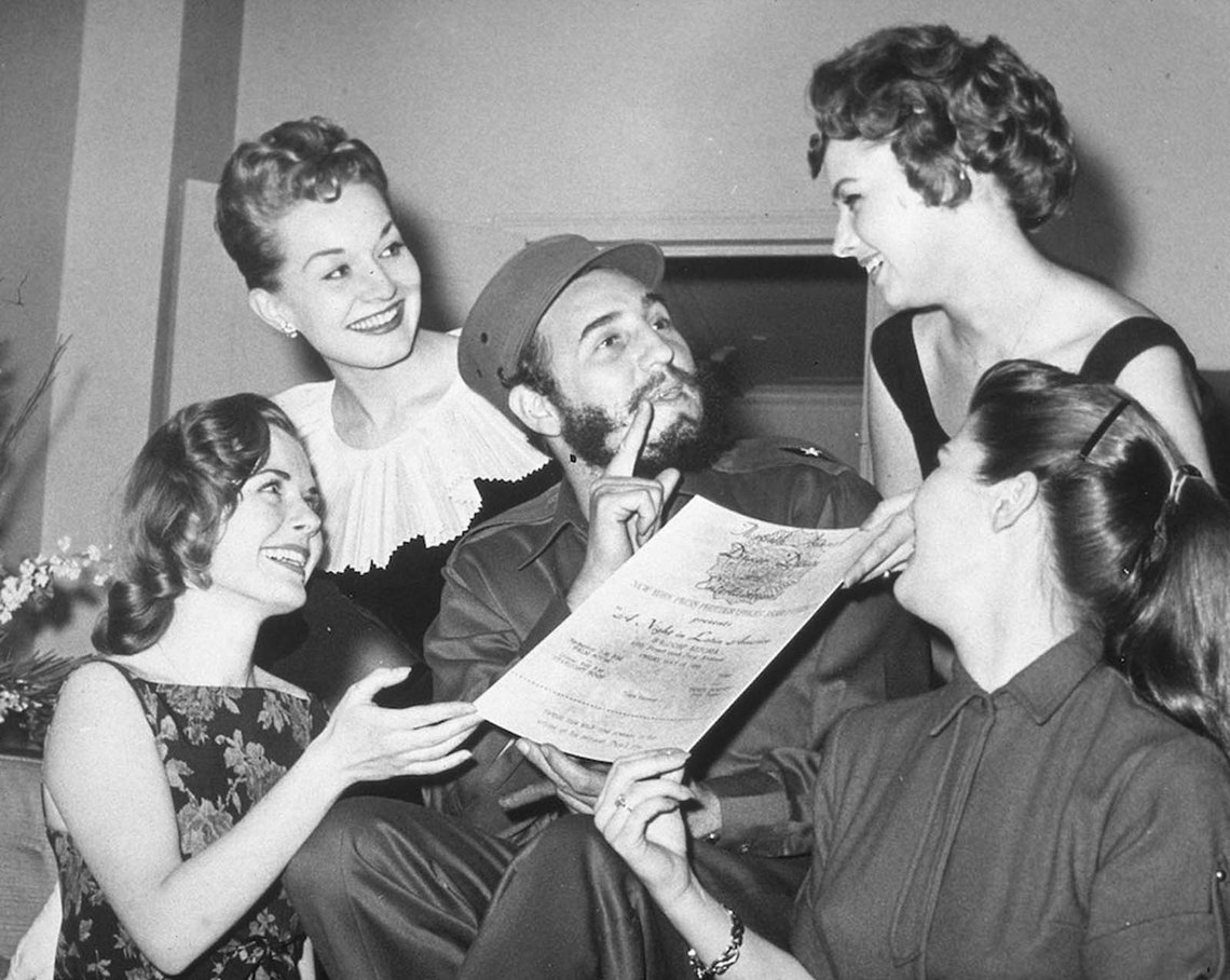 Castro is presented with an invitation to the New York Press Photographer’s Ball 1959 Castro is presented with an invitation to the New York Press Photographer’s Ball 1959
