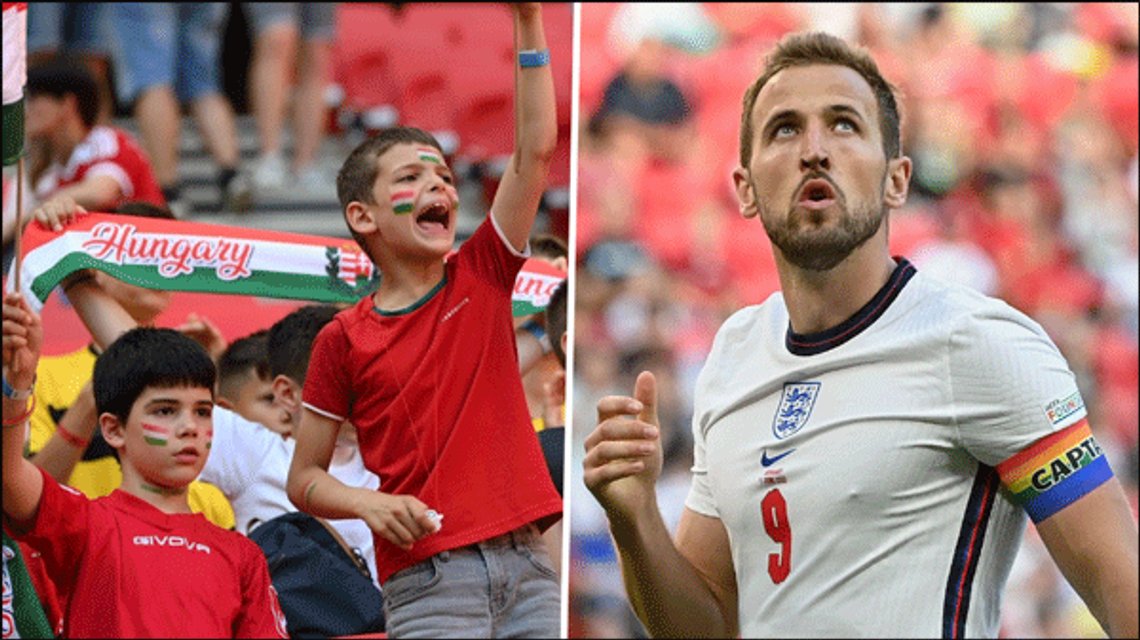 Ungarnske børn buher af Englands BLM-hyldst, 5. juni 2022; Collage: GOAL Ungarnske børn buher af Englands BLM-hyldst, 5. juni 2022; Collage: GOAL