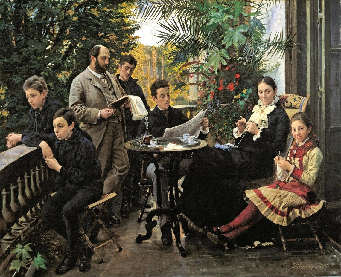 Peder Severin Krøyer: Hirschsprungfamilien (1881) Peder Severin Krøyer: Hirschsprungfamilien (1881)