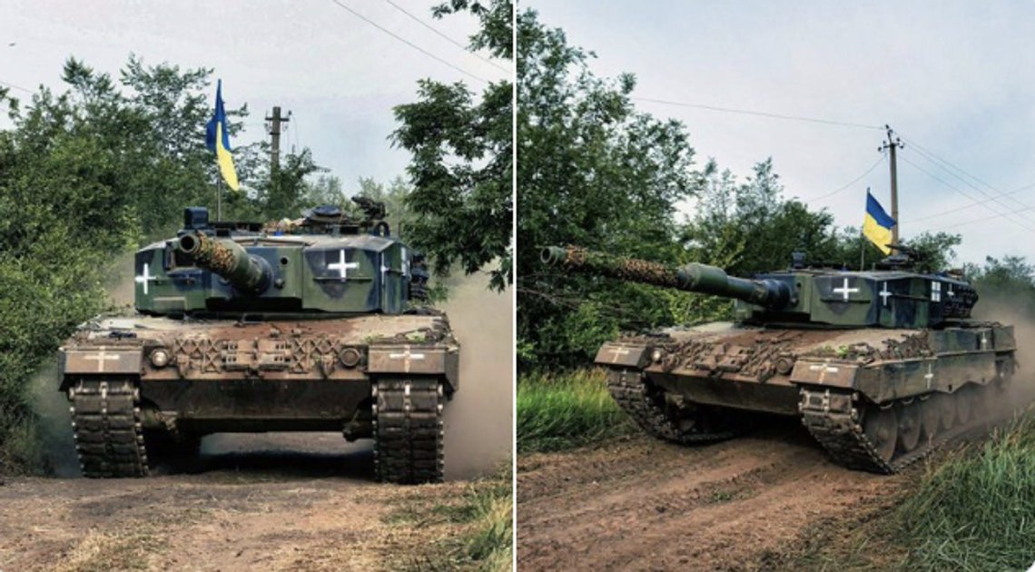 Ukrainske kampvogne på vej mod fronten. Skærmbillede Twitter Ukrainske kampvogne på vej mod fronten. Skærmbillede Twitter