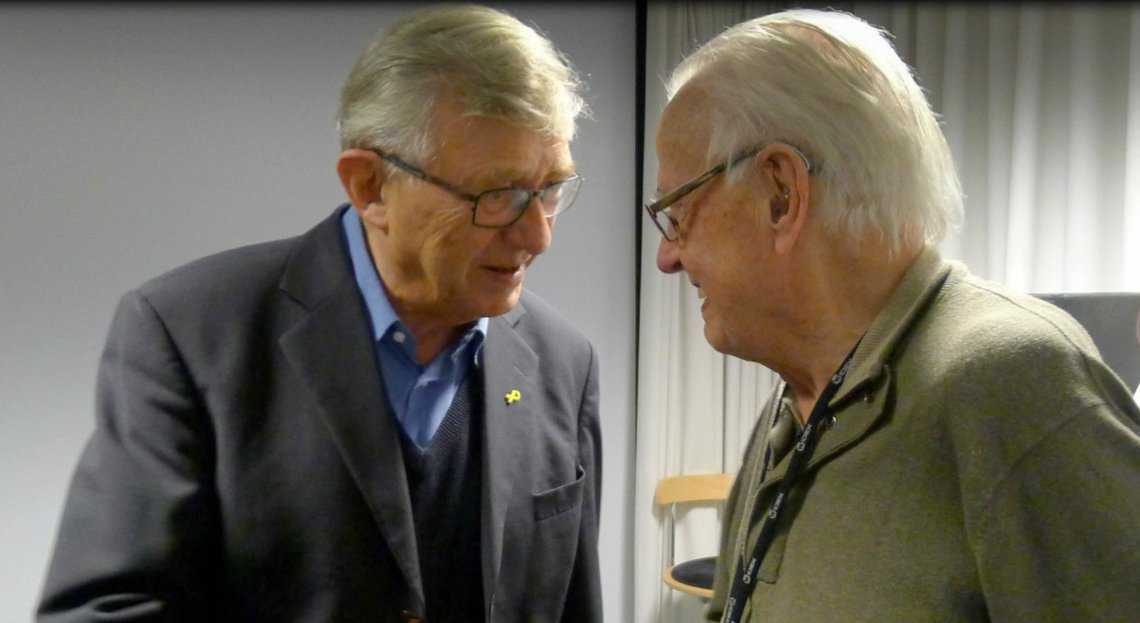 Søren Krarup og modstandsmanden Jørgen Kiehler. Foto: Steen Raaschou Søren Krarup og modstandsmanden Jørgen Kiehler. Foto: Steen Raaschou