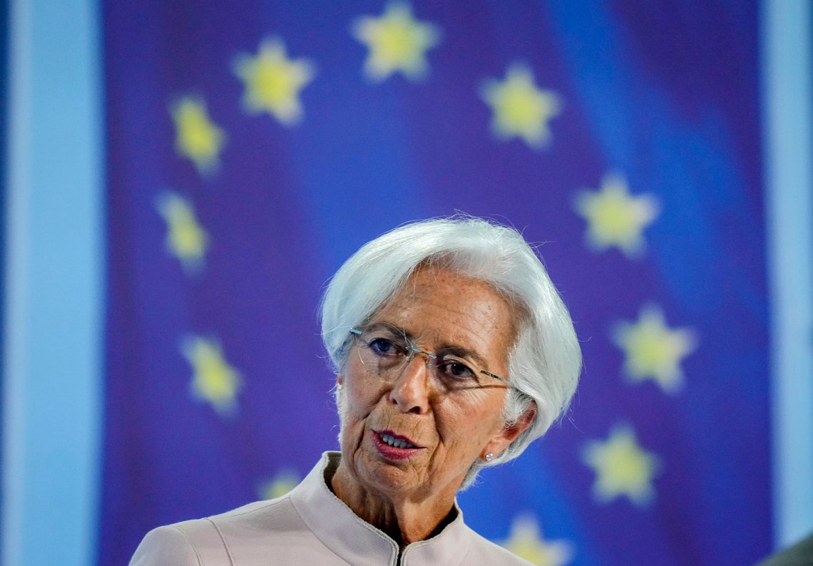 President of European Central Bank Christine Lagarde speaks at the press conference in Frankfurt, Germany, Thursday, Sept.14, 2023, after a meeting of the ECB's governing council. (AP Photo/Michael Probst) President of European Central Bank Christine Lagarde speaks at the press conference in Frankfurt, Germany, Thursday, Sept.14, 2023, after a meeting of the ECB's governing council. (AP Photo/Michael Probst)