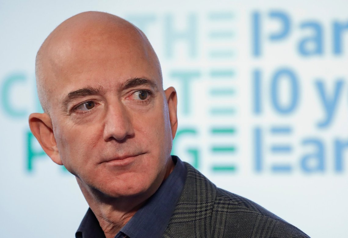 FILE - Amazon CEO Jeff Bezos speaks during his news conference at the National Press Club in Washington, Sept. 19, 2019. Bezos became the latest centibillionaire to launch a political fight on Twitter by denouncing a tweet by President Joe Biden about corporate taxes as “disinformation” and “misdirection.” The White House quickly retorted Monday, May 16, 2022, that Bezos “opposes an economic agenda for the middle class.” (AP Photo/Pablo Martinez Monsivais, File) FILE - Amazon CEO Jeff Bezos speaks during his news conference at the National Press Club in Washington, Sept. 19, 2019. Bezos became the latest centibillionaire to launch a political fight on Twitter by denouncing a tweet by President Joe Biden about corporate taxes as “disinformation” and “misdirection.” The White House quickly retorted Monday, May 16, 2022, that Bezos “opposes an economic agenda for the middle class.” (AP Photo/Pablo Martinez Monsivais, File)