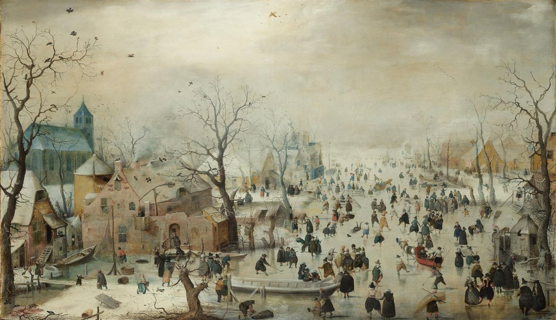 Hendrick Avercamp Winter Landscape with Ice Skaters (1608) Hendrick Avercamp Winter Landscape with Ice Skaters (1608)