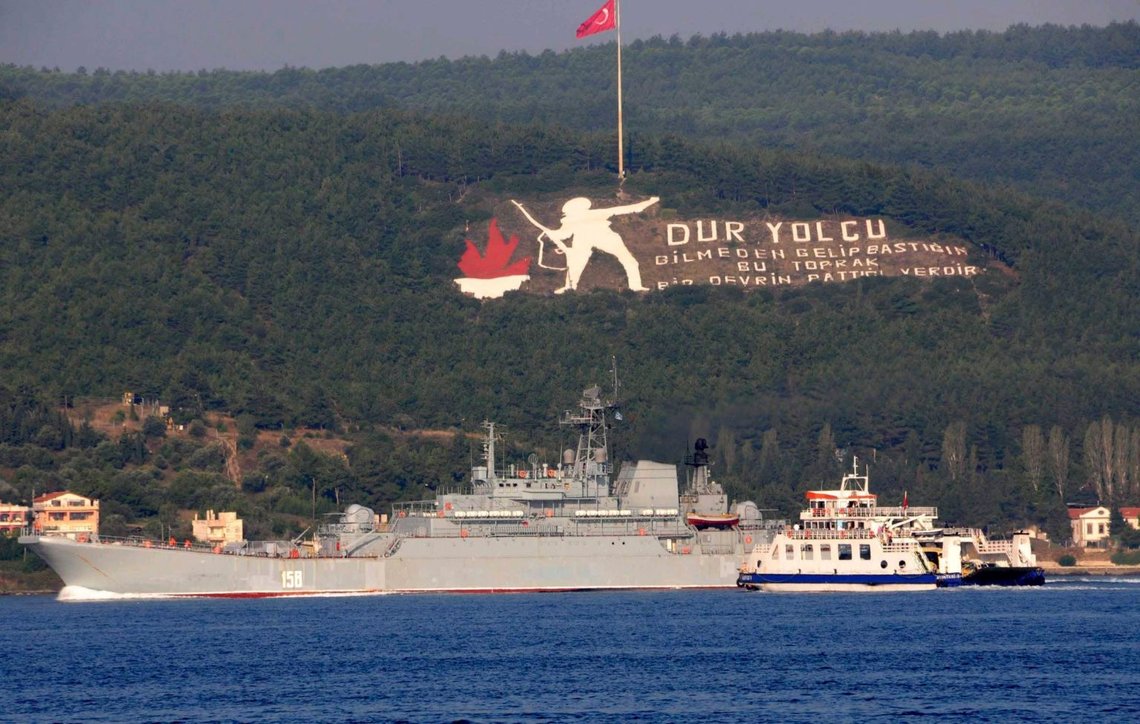 FILE - A Russian ship named Caesar Kunikov passes through the Dardanelles strait in Turkey en route to the Mediterranean Sea, on Oct. 4, 2015. Ukraine's military said Wednesday Feb. 14, 2024 it sank a Russian landing ship in the Black Sea using naval drones, a report that has not been confirmed by Russian forces. The Caesar Kunikov amphibious ship sank near Alupka, a city on the southern edge of the Crimean Peninsula that Moscow annexed in 2014, Ukraine’s General Staff said. It said the ship can carry 87 crew members. (Burak Gezen/DHA via AP, File) FILE - A Russian ship named Caesar Kunikov passes through the Dardanelles strait in Turkey en route to the Mediterranean Sea, on Oct. 4, 2015. Ukraine's military said Wednesday Feb. 14, 2024 it sank a Russian landing ship in the Black Sea using naval drones, a report that has not been confirmed by Russian forces. The Caesar Kunikov amphibious ship sank near Alupka, a city on the southern edge of the Crimean Peninsula that Moscow annexed in 2014, Ukraine’s General Staff said. It said the ship can carry 87 crew members. (Burak Gezen/DHA via AP, File)