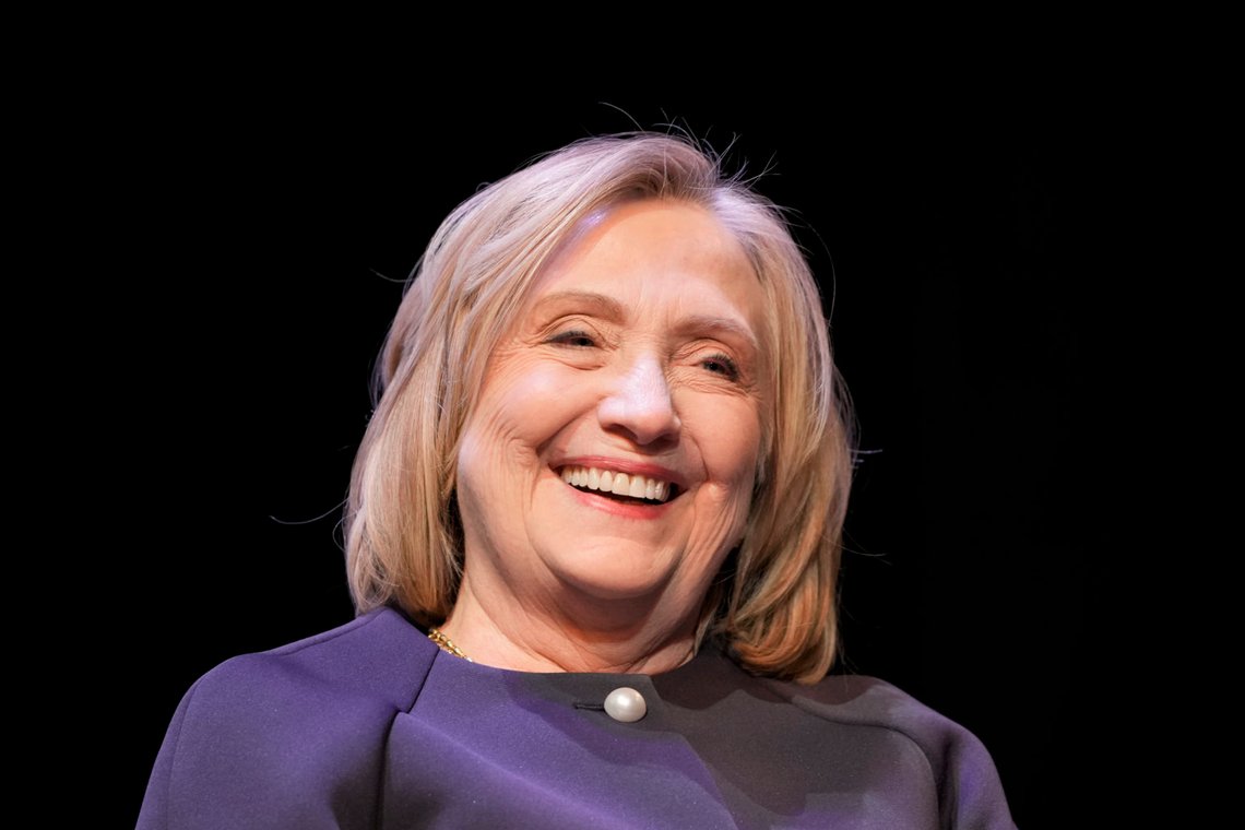 Former U.S. Secretary of State Hillary Clinton laughs as she attends an event named 'A Special Evening with Hillary Clinton' of the Cinema For Peace Foundation in Berlin, Germany, Monday, Feb. 19, 2024. (AP Photo/Markus Schreiber) Former U.S. Secretary of State Hillary Clinton laughs as she attends an event named 'A Special Evening with Hillary Clinton' of the Cinema For Peace Foundation in Berlin, Germany, Monday, Feb. 19, 2024. (AP Photo/Markus Schreiber)
