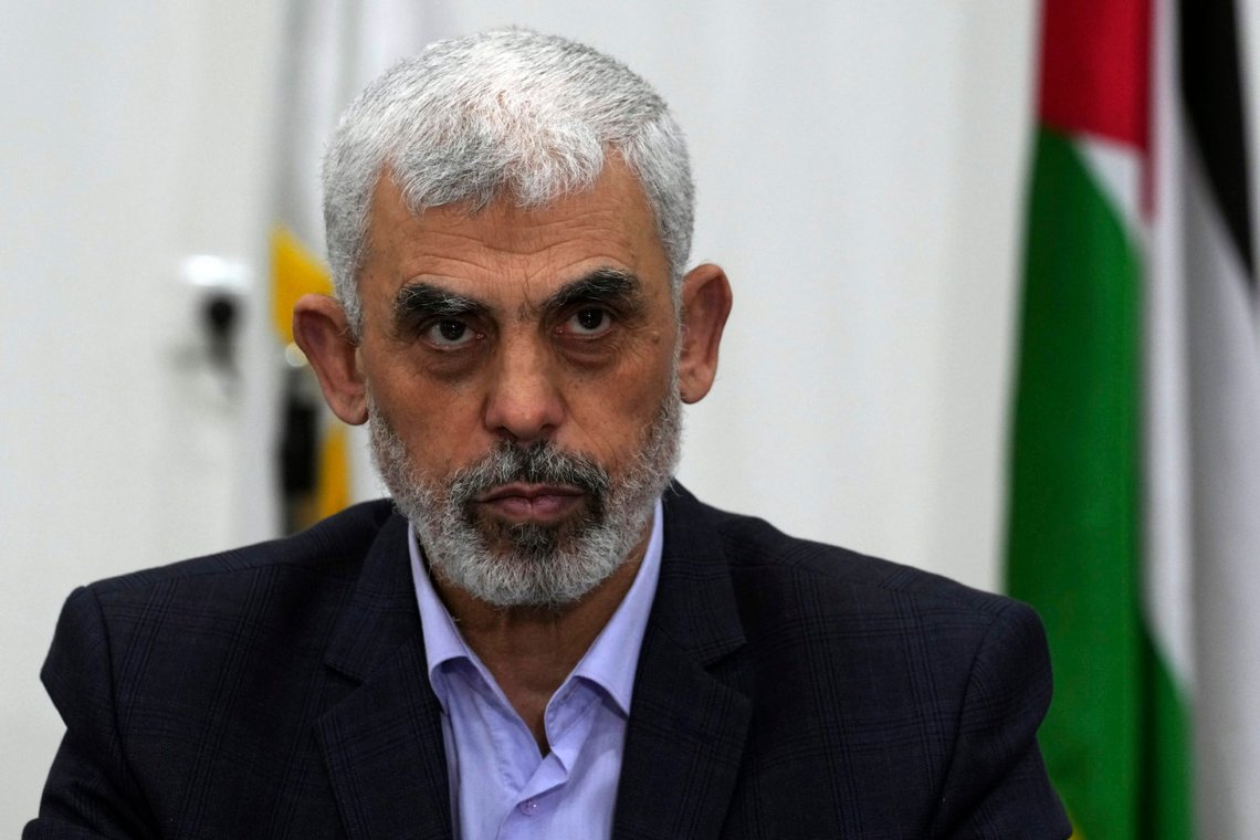 FILE - Yehya Sinwar, head of Hamas in Gaza, chairs a meeting with leaders of Palestinian factions at his office in Gaza City, Wednesday, April 13, 2022. Israel can either try to annihilate Hamas, which would mean almost certain death for the estimated 100 hostages still held in Gaza, or it can cut a deal that would allow the militants to claim a historic victory. Either outcome would be excruciating for Israelis. And either might be seen as acceptable by Hamas, which valorizes martyrdom. (AP Photo/Adel Hana, File) FILE - Yehya Sinwar, head of Hamas in Gaza, chairs a meeting with leaders of Palestinian factions at his office in Gaza City, Wednesday, April 13, 2022. Israel can either try to annihilate Hamas, which would mean almost certain death for the estimated 100 hostages still held in Gaza, or it can cut a deal that would allow the militants to claim a historic victory. Either outcome would be excruciating for Israelis. And either might be seen as acceptable by Hamas, which valorizes martyrdom. (AP Photo/Adel Hana, File)