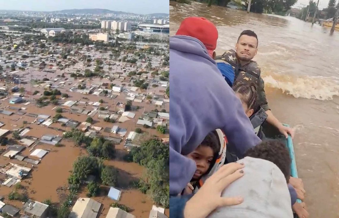 Flommen kan ha rammet 1,3 mill. mennesker i delstatshovedstaden Porto Alegre. (Foto: Videostillbilder fra X) Flommen kan ha rammet 1,3 mill. mennesker i delstatshovedstaden Porto Alegre. (Foto: Videostillbilder fra X)