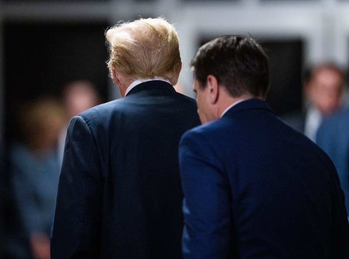Republican presidential candidate, former President Donald Trump walks away after making remarks to the media at Manhattan Criminal Court in New York, Wednesday, May 29, 2024. (Doug Mills/The New York Times via AP, Pool) Republican presidential candidate, former President Donald Trump walks away after making remarks to the media at Manhattan Criminal Court in New York, Wednesday, May 29, 2024. (Doug Mills/The New York Times via AP, Pool)