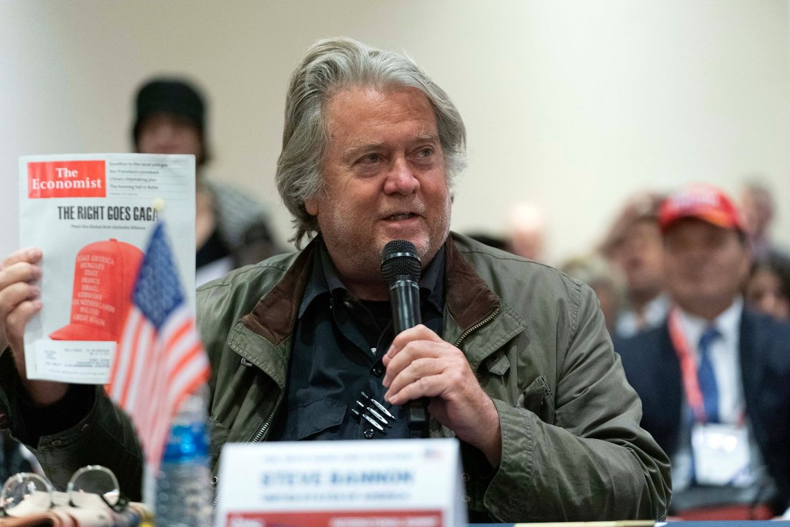 Former White House adviser Steve Bannon speaks during the Conservative Political Action Conference at the National Harbor, Wednesday, Feb. 21, 2024. in Oxon Hill, Md. (AP Photo/Jose Luis Magana) Former White House adviser Steve Bannon speaks during the Conservative Political Action Conference at the National Harbor, Wednesday, Feb. 21, 2024. in Oxon Hill, Md. (AP Photo/Jose Luis Magana)