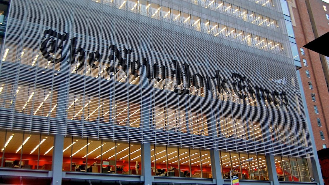 New York Times' hovedkvarter i den amerikanske metropol. Foto: Haxorjoe / cc by-sa 3.0 / Wikimedia Commons. New York Times' hovedkvarter i den amerikanske metropol. Foto: Haxorjoe / cc by-sa 3.0 / Wikimedia Commons.
