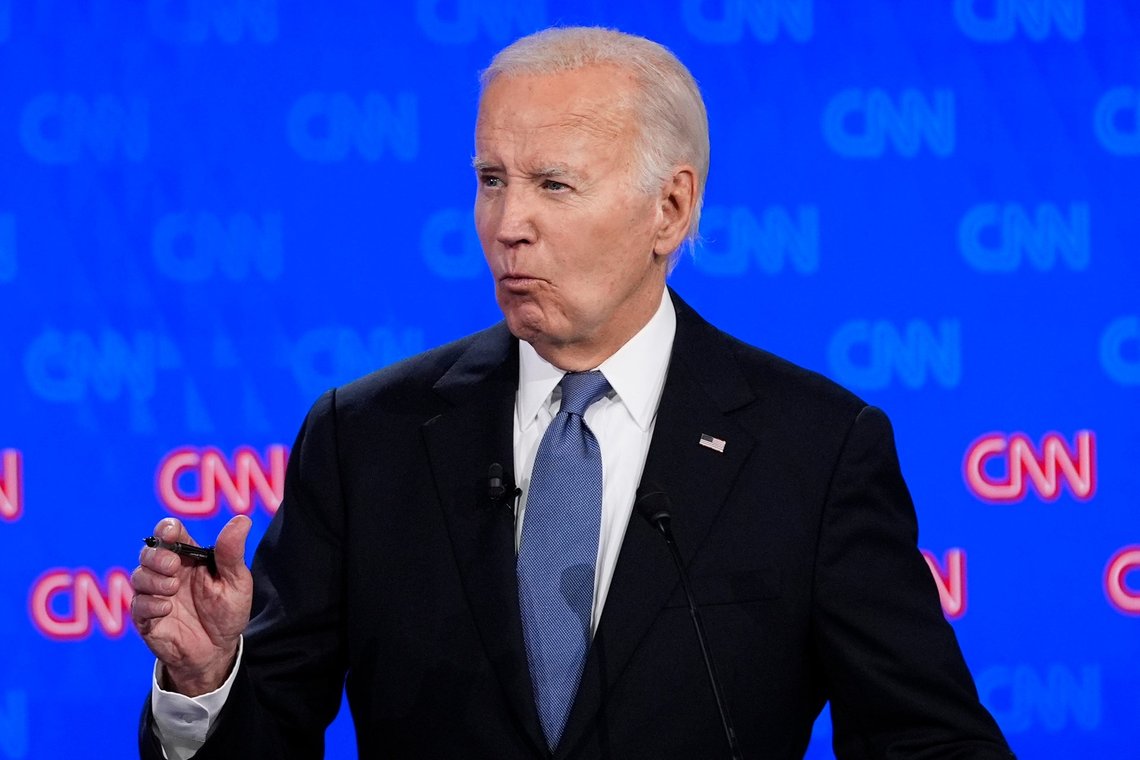 President Joe Biden, speaks during a presidential debate hosted by CNN with Republican presidential candidate former President Donald Trump, Thursday, June 27, 2024, in Atlanta. (AP Photo/Gerald Herbert) President Joe Biden, speaks during a presidential debate hosted by CNN with Republican presidential candidate former President Donald Trump, Thursday, June 27, 2024, in Atlanta. (AP Photo/Gerald Herbert)