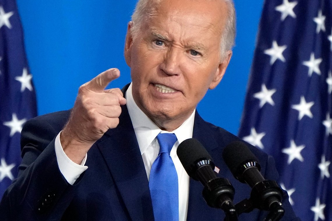 President Joe Biden speaks at a news conference on the final day of the NATO summit in Washington, July 11, 2024. (AP Photo/Jacquelyn Martin) President Joe Biden speaks at a news conference on the final day of the NATO summit in Washington, July 11, 2024. (AP Photo/Jacquelyn Martin)