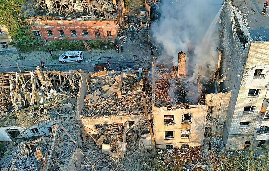 In this photo provided by the State Emergency Service of Ukraine, smoke rises from a building which was destroyed by a Russian strike in Lviv, Ukraine, Wednesday, Sept. 4, 2024.. (State Emergency Service of Ukraine via AP) In this photo provided by the State Emergency Service of Ukraine, smoke rises from a building which was destroyed by a Russian strike in Lviv, Ukraine, Wednesday, Sept. 4, 2024.. (State Emergency Service of Ukraine via AP)