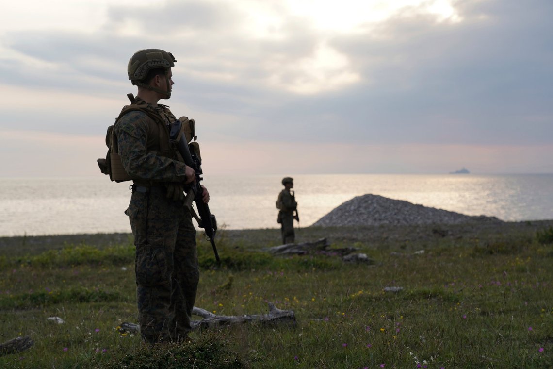 FILE - US troops on Gotland beach following amphibious landing drill, part of BALTOPS annual Baltic Sea military exercise in Tofta, Gotland, Sweden on Wednesday, June, 7, 2022. (AP Photo/James Brooks, File) FILE - US troops on Gotland beach following amphibious landing drill, part of BALTOPS annual Baltic Sea military exercise in Tofta, Gotland, Sweden on Wednesday, June, 7, 2022. (AP Photo/James Brooks, File)