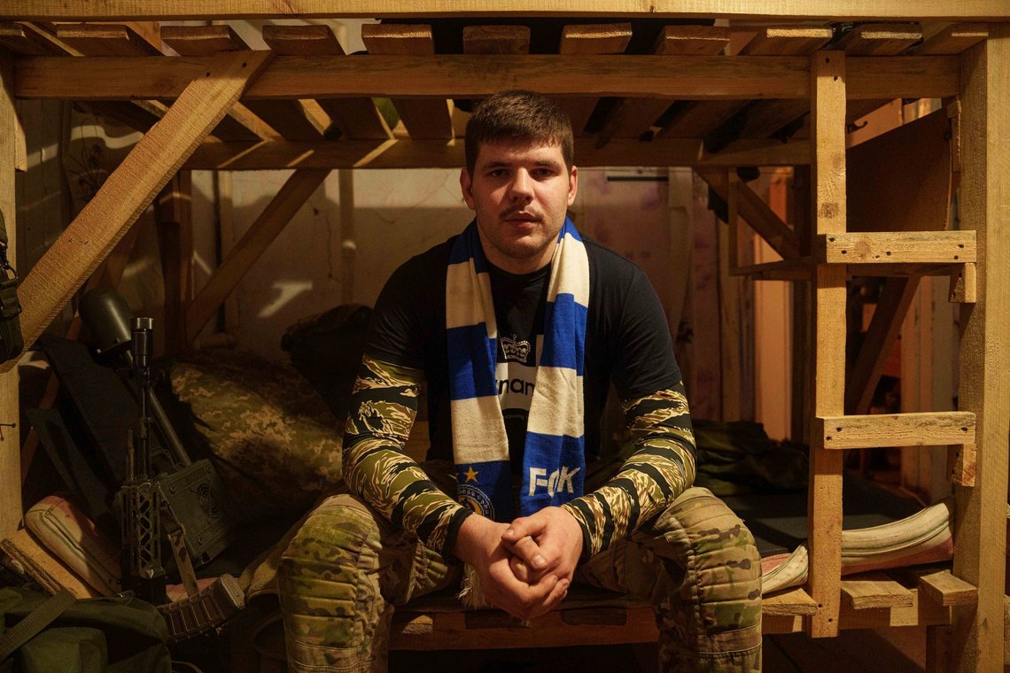 Ukrainian serviceman known by the call sign "Ball" of the 3rd assault brigade sits on a bed not far from the frontline in Kharkiv region, Ukraine, Sunday Sept. 22, 2024. (AP Photo/Evgeniy Maloletka) Ukrainian serviceman known by the call sign "Ball" of the 3rd assault brigade sits on a bed not far from the frontline in Kharkiv region, Ukraine, Sunday Sept. 22, 2024. (AP Photo/Evgeniy Maloletka)