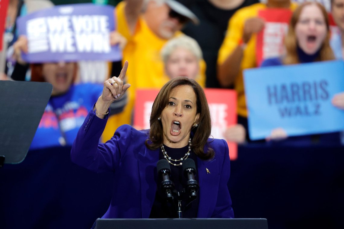 Democratic presidential nominee Vice President Kamala Harris speaks during a campaign rally Thursday, Oct. 31, 2024, in North Las Vegas. (AP Photo/Steve Marcus) Democratic presidential nominee Vice President Kamala Harris speaks during a campaign rally Thursday, Oct. 31, 2024, in North Las Vegas. (AP Photo/Steve Marcus)