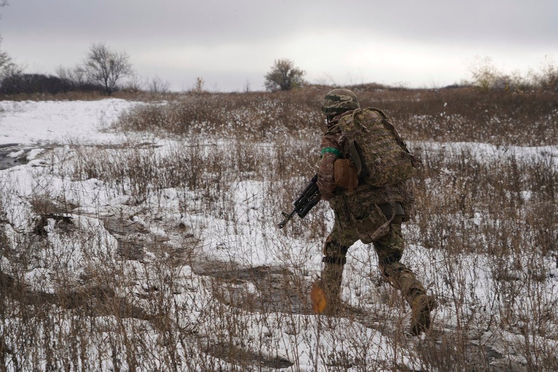 Ukrainian servicemen of 57th motorised brigade improve their tactical skills on obstacle course at the training field in Kharkiv region, Ukraine Thursday, Nov. 14, 2024. (AP Photo/Andrii Marienko) Ukrainian servicemen of 57th motorised brigade improve their tactical skills on obstacle course at the training field in Kharkiv region, Ukraine Thursday, Nov. 14, 2024. (AP Photo/Andrii Marienko)