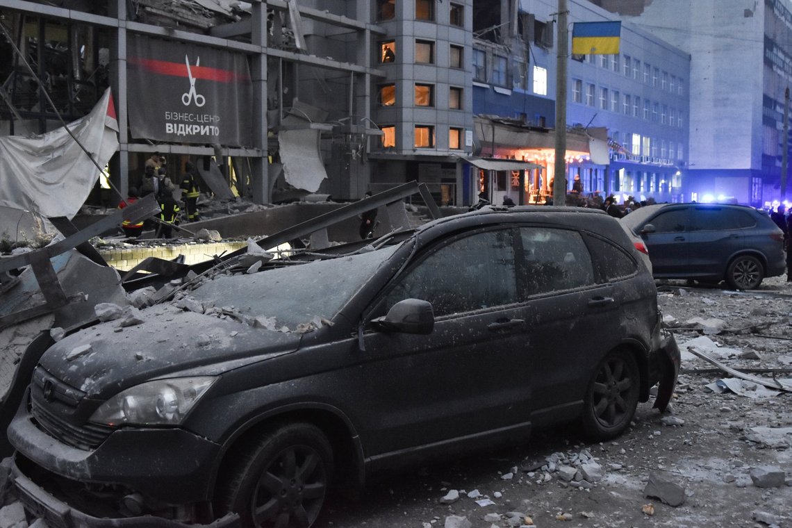 Damages are seen around a private medical clinic that was hit by a Russian missile in Zaporizhzhia, Ukraine, Tuesday, Dec. 10, 2024. (AP Photo/Andriy Andriyenko) Damages are seen around a private medical clinic that was hit by a Russian missile in Zaporizhzhia, Ukraine, Tuesday, Dec. 10, 2024. (AP Photo/Andriy Andriyenko)