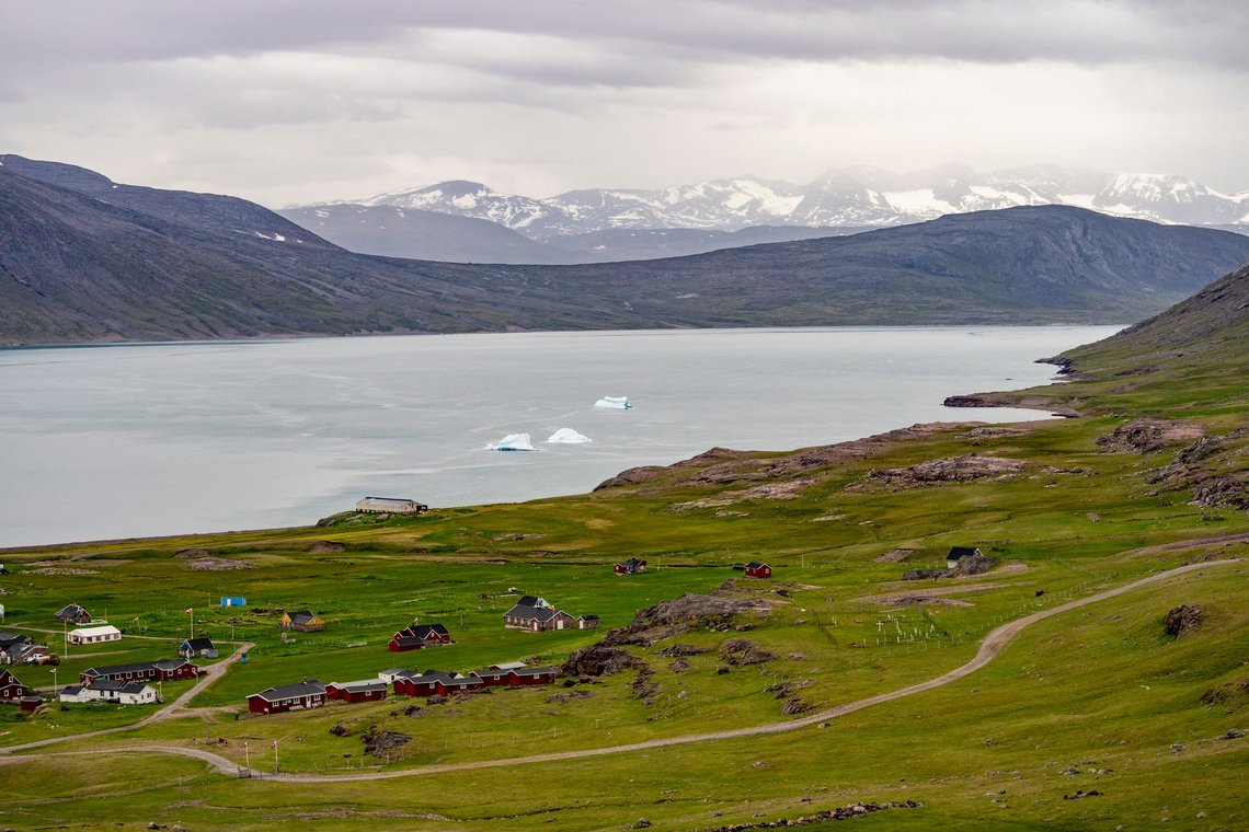 The village of Igaliku in Greenland, Friday the 5th of July 2024. The small village is located on the Qaqortoq peninsula in the area in southern Greenland, where Erik the Red's ships arrived more than 1000 years ago. The Royal Couple officially visits Greenland in the days from 29th of June to 6th of July 2024. The visit begins in Disko Bay and the royal couple then travels with Dannebrog south along Greenland's west coast.. (Photo: Ida Marie Odgaard/Ritzau Scanpix) The village of Igaliku in Greenland, Friday the 5th of July 2024. The small village is located on the Qaqortoq peninsula in the area in southern Greenland, where Erik the Red's ships arrived more than 1000 years ago. The Royal Couple officially visits Greenland in the days from 29th of June to 6th of July 2024. The visit begins in Disko Bay and the royal couple then travels with Dannebrog south along Greenland's west coast.. (Photo: Ida Marie Odgaard/Ritzau Scanpix)