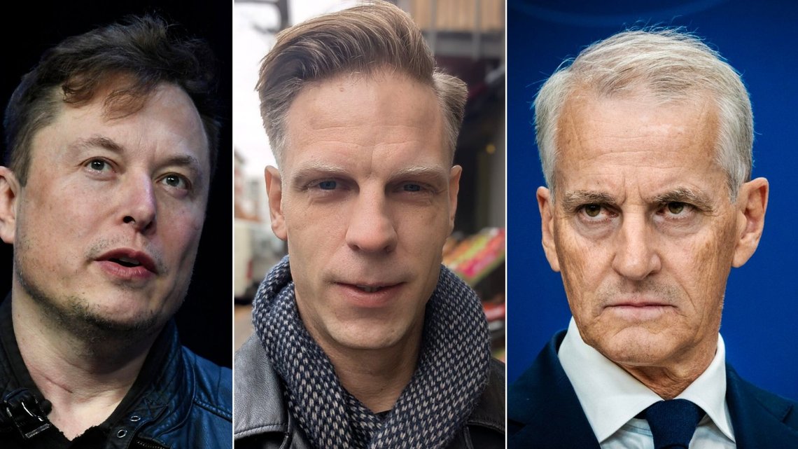 STORM: Tesla- og X-ejer Elon Musk kritiseres skarpt af Jonas Gahr Støre. Efter at Erik Dale kaldte statsministeren for en hykler, er han blevet beskyldt for »fake news«. Foto: NTB/Privat STORM: Tesla- og X-ejer Elon Musk kritiseres skarpt af Jonas Gahr Støre. Efter at Erik Dale kaldte statsministeren for en hykler, er han blevet beskyldt for »fake news«. Foto: NTB/Privat
