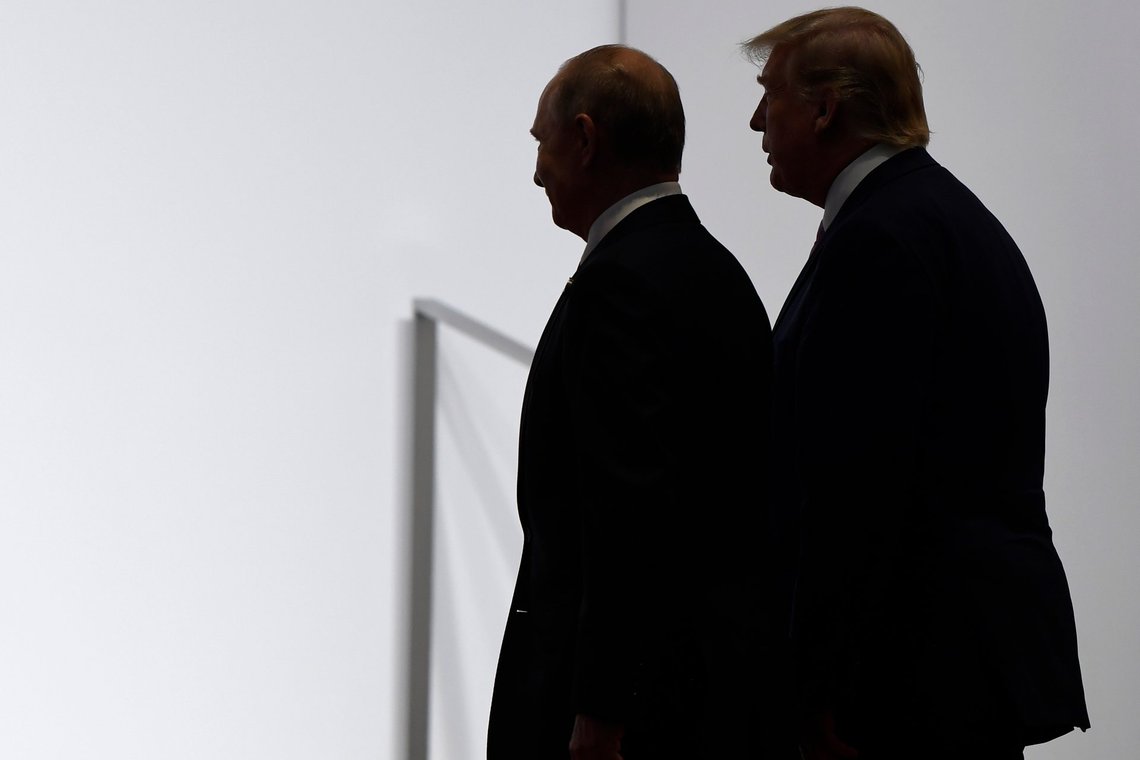 FILE - President Donald Trump and Russian President Vladimir Putin walk together at the G20 summit in Osaka, Japan, on June 28, 2019. (AP Photo/Susan Walsh, File) FILE - President Donald Trump and Russian President Vladimir Putin walk together at the G20 summit in Osaka, Japan, on June 28, 2019. (AP Photo/Susan Walsh, File)