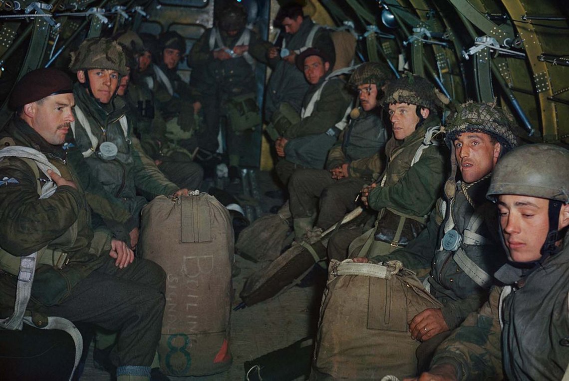British paratroopers prepare for a practice jump from an RAF Dakota based at Down Ampney in Wiltshire. 1944. www.rarehistoricalphotos.com British paratroopers prepare for a practice jump from an RAF Dakota based at Down Ampney in Wiltshire. 1944. www.rarehistoricalphotos.com
