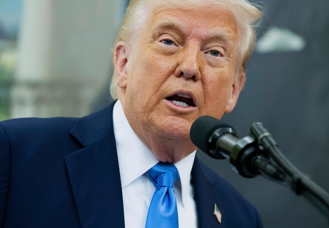 President Donald Trump speaks during a swearing in ceremony for Alina Habba as interim US Attorney General for New Jersey, in the Oval Office of the White House in Washington, Friday, March 28, 2025. (Pool via AP) President Donald Trump speaks during a swearing in ceremony for Alina Habba as interim US Attorney General for New Jersey, in the Oval Office of the White House in Washington, Friday, March 28, 2025. (Pool via AP)