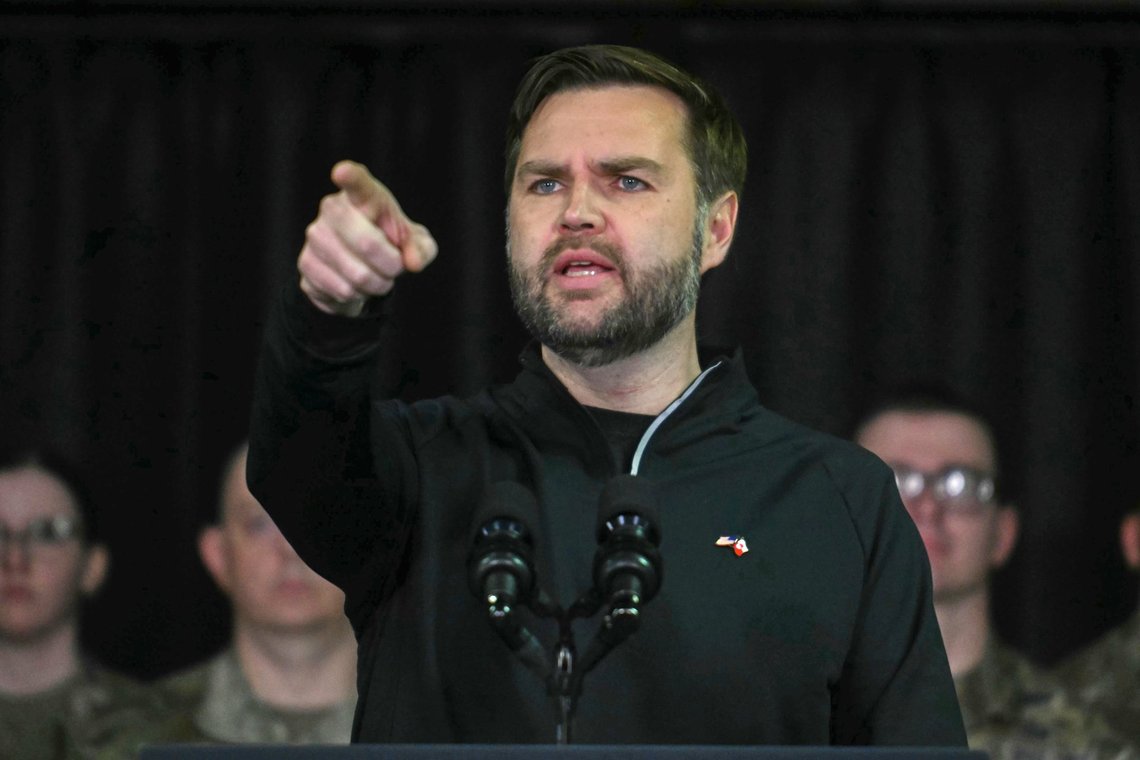 Vice President JD Vance speaks at the U.S. military's Pituffik Space Base in Greenland, Friday, March 28, 2025. (Jim Watson/Pool via AP) Vice President JD Vance speaks at the U.S. military's Pituffik Space Base in Greenland, Friday, March 28, 2025. (Jim Watson/Pool via AP)