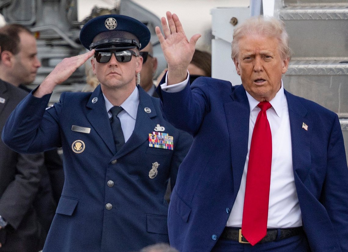 President Donald Trump waves as he arrives at Miami International Airport, Thursday, April 3, 2025, in Miami. (Al Diaz/Miami Herald via AP) President Donald Trump waves as he arrives at Miami International Airport, Thursday, April 3, 2025, in Miami. (Al Diaz/Miami Herald via AP)
