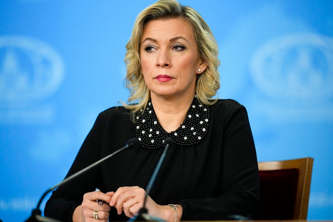 FILE - Russian Foreign Ministry spokeswoman Maria Zakharova attends Russian Foreign Minister Sergey Lavrov's annual news conference in Moscow, Jan. 18, 2023. Russia on Tuesday, Feb. 14, 2023 angrily rejected the Moldovan president's claims about an alleged plot by Moscow to overthrow her government and accused Moldovan authorities of trying to distract public attention away from the country's own domestic problems. Zakharova insisted that Russia poses no threat to Moldova and hopes to develop mutually beneficial cooperation. (AP Photo/Alexander Zemlianichenko, File) FILE - Russian Foreign Ministry spokeswoman Maria Zakharova attends Russian Foreign Minister Sergey Lavrov's annual news conference in Moscow, Jan. 18, 2023. Russia on Tuesday, Feb. 14, 2023 angrily rejected the Moldovan president's claims about an alleged plot by Moscow to overthrow her government and accused Moldovan authorities of trying to distract public attention away from the country's own domestic problems. Zakharova insisted that Russia poses no threat to Moldova and hopes to develop mutually beneficial cooperation. (AP Photo/Alexander Zemlianichenko, File)