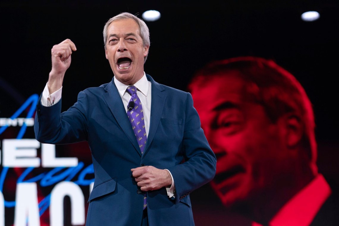 Reform UK og partiets leder Nigel Farage har vind i sejlene. Foto: AP /Jose Luis Magana/ NTB Reform UK og partiets leder Nigel Farage har vind i sejlene. Foto: AP /Jose Luis Magana/ NTB