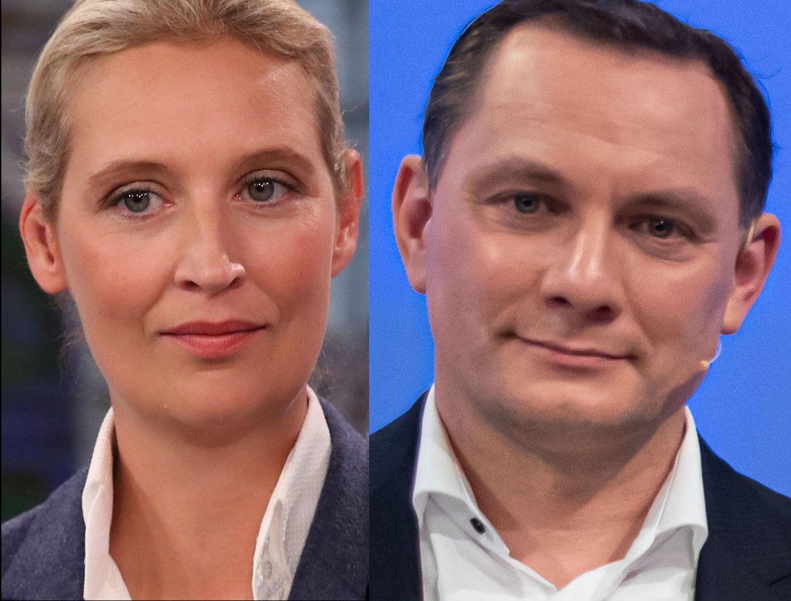 AfD-toppene Alice Weidel og Tino Chrupalla. Foto: Sandro Halank / Steffen Prößdorf CC BY 4.0 AfD-toppene Alice Weidel og Tino Chrupalla. Foto: Sandro Halank / Steffen Prößdorf CC BY 4.0