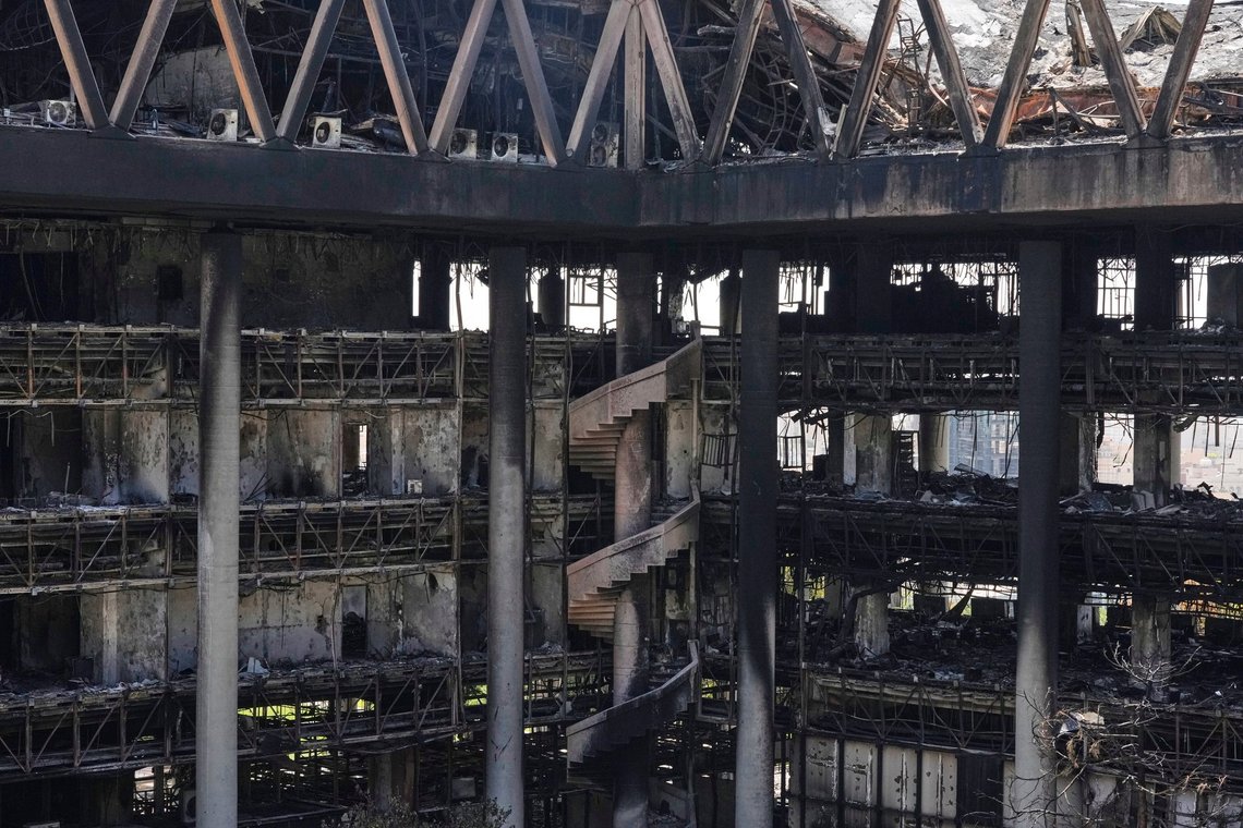 The damaged headquarters of Islamic Republic of Iran Broadcasting, Iranian state television, is seen in Tehran, Iran, Thursday, June 19, 2025. (AP Photo/Vahid Salemi) The damaged headquarters of Islamic Republic of Iran Broadcasting, Iranian state television, is seen in Tehran, Iran, Thursday, June 19, 2025. (AP Photo/Vahid Salemi)