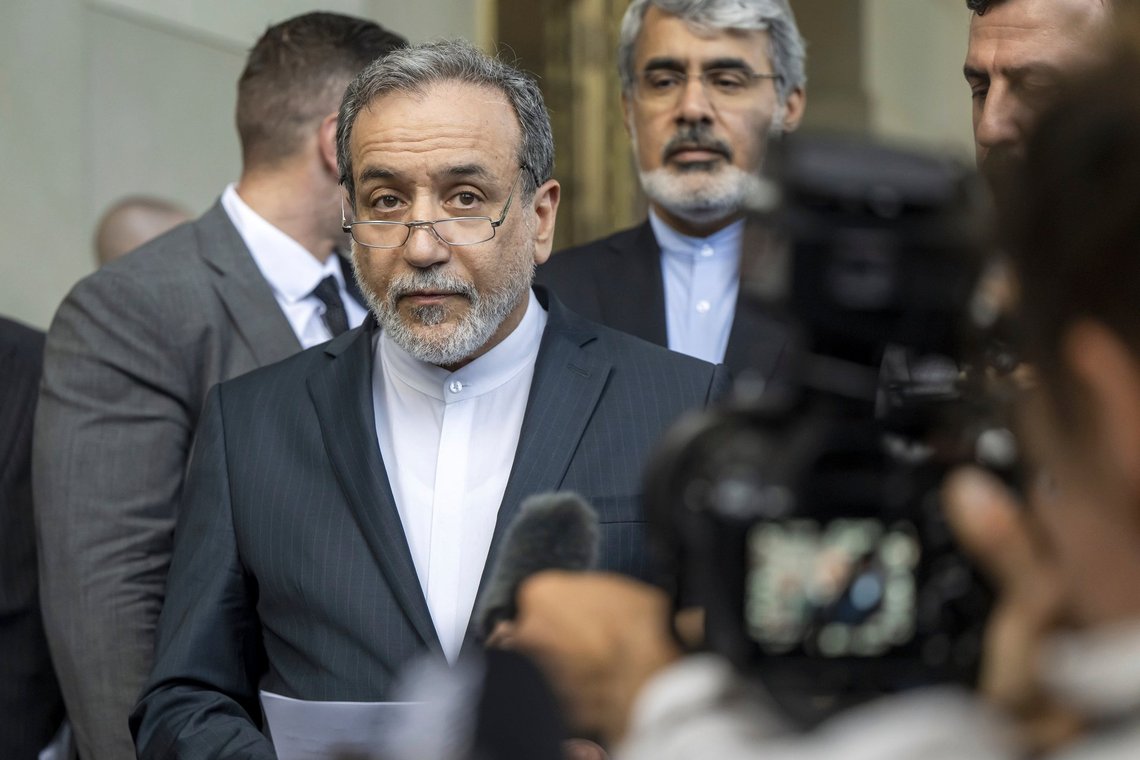 Iranian Foreign Minister Abbas Araghchi, speaks to the media after an Iran-EU nuclear meeting, in Geneva, Switzerland, Friday, June 20, 2025. (Martial Trezzini/Keystone via AP) Iranian Foreign Minister Abbas Araghchi, speaks to the media after an Iran-EU nuclear meeting, in Geneva, Switzerland, Friday, June 20, 2025. (Martial Trezzini/Keystone via AP)