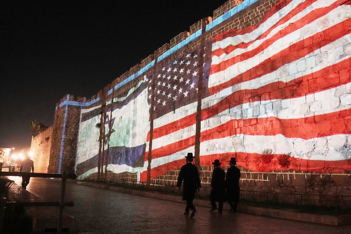 An Image of the U.S. and Israeli flags is projected on the walls of Jerusalem's Old City, Sunday, July 22, 2025. Following the U.S. involvement in the war between Israel and Iran. (AP Photo/Mahmoud Illean) An Image of the U.S. and Israeli flags is projected on the walls of Jerusalem's Old City, Sunday, July 22, 2025. Following the U.S. involvement in the war between Israel and Iran. (AP Photo/Mahmoud Illean)