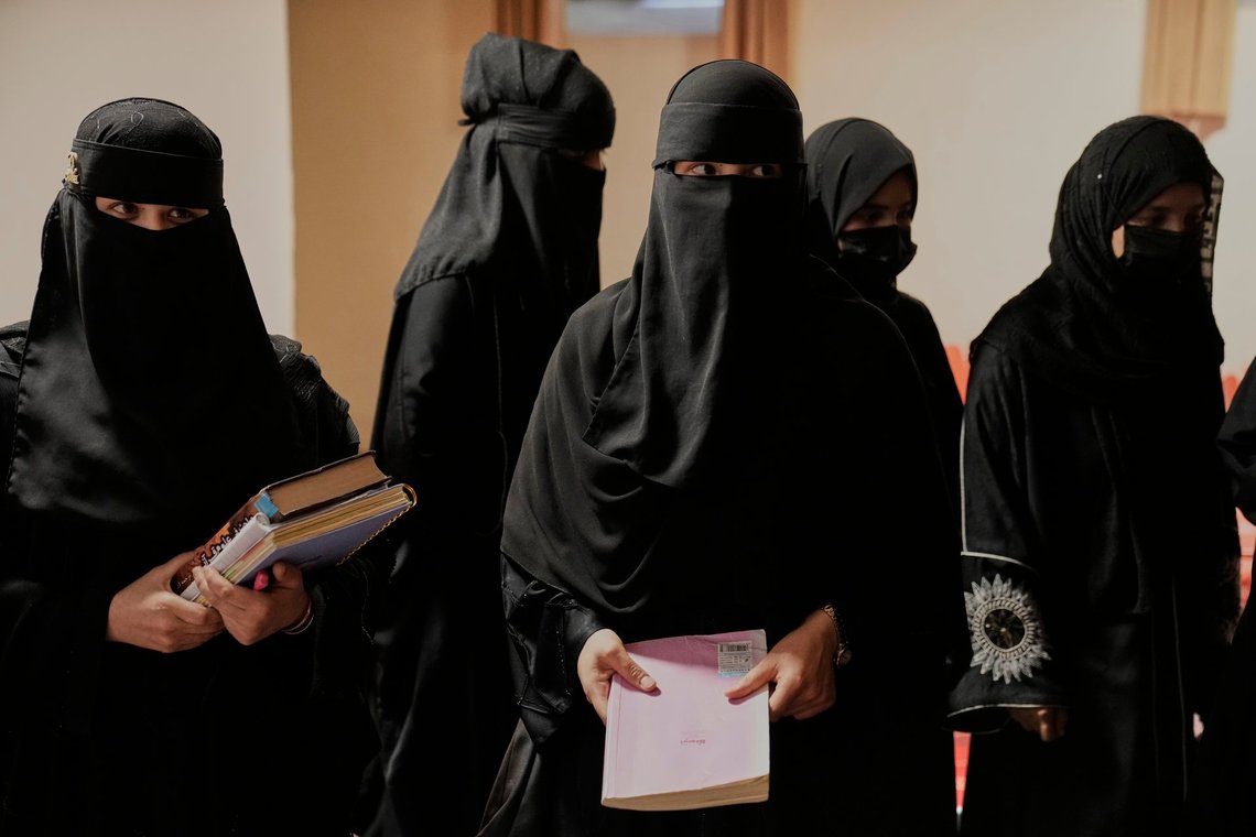 Afghan girls attend a religious studies class at the Tasnim-e-Nusrat religious education center in Kabul, Afghanistan, Wednesday, May 28, 2025. (AP Photo/Ebrahim Noroozi) Afghan girls attend a religious studies class at the Tasnim-e-Nusrat religious education center in Kabul, Afghanistan, Wednesday, May 28, 2025. (AP Photo/Ebrahim Noroozi)