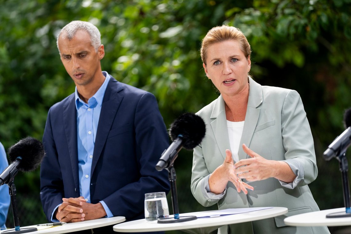 Prime Minister Mette Frederiksen and Minister of Children and Education Mattias Tesfaye at the press conference in connection with the Social Democrats' summer group meeting at the Children's House Haven in Aarhus, Tuesday, August 26, 2025. (Photo: Ida Marie Odgaard/Ritzau Scanpix) Prime Minister Mette Frederiksen and Minister of Children and Education Mattias Tesfaye at the press conference in connection with the Social Democrats' summer group meeting at the Children's House Haven in Aarhus, Tuesday, August 26, 2025. (Photo: Ida Marie Odgaard/Ritzau Scanpix)