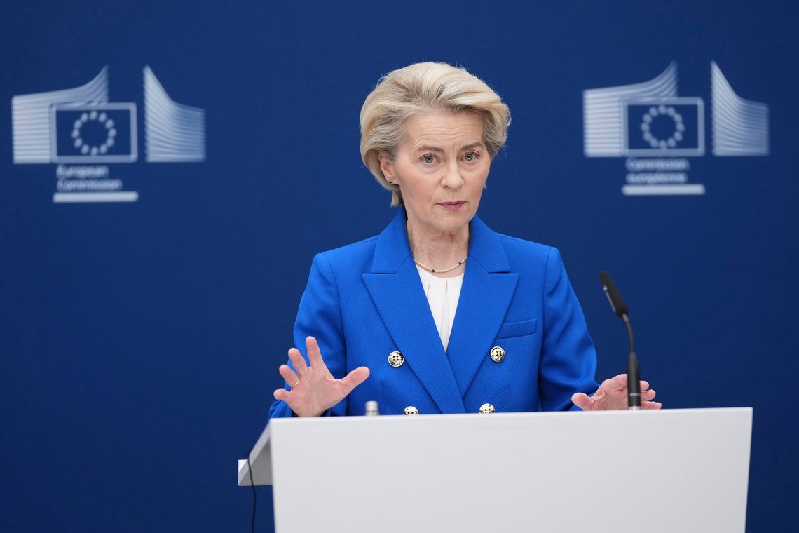 Ursula von der Leyen er formand for Europa-Kommissionen, som insisterer på sin ret til at regulere store teknologivirksomheder. Foto: Virginia Mayo / AP / NTB Ursula von der Leyen er formand for Europa-Kommissionen, som insisterer på sin ret til at regulere store teknologivirksomheder. Foto: Virginia Mayo / AP / NTB