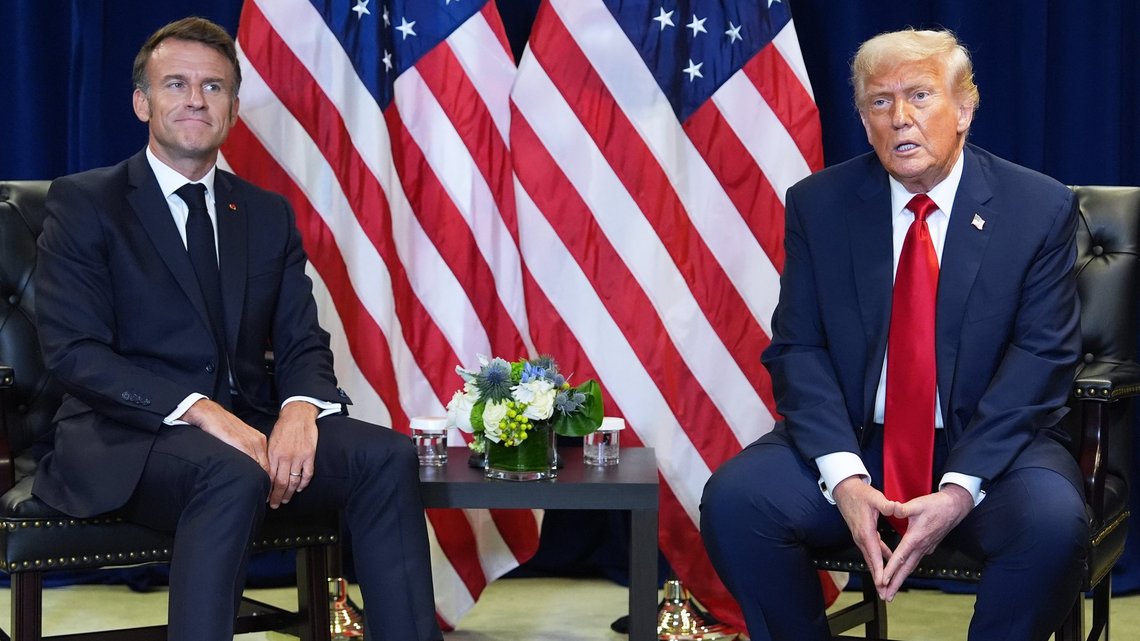 President Donald Trump meets with French President Emmanuel Macron, during the United Nations General Assembly, Tuesday, Sept. 23, 2025, in New York. (AP Photo/Evan Vucci) President Donald Trump meets with French President Emmanuel Macron, during the United Nations General Assembly, Tuesday, Sept. 23, 2025, in New York. (AP Photo/Evan Vucci)