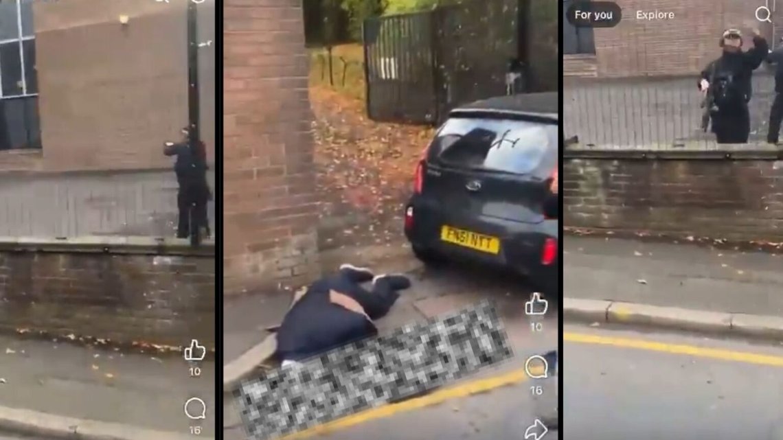 TERRORANGREB: Fire personer er blevet såret, og den formodede gerningsmand er blevet skudt og dræbt af politiet, efter et bil- og knivangreb på en synagoge i Manchester på Yom Kippur. Foto: X TERRORANGREB: Fire personer er blevet såret, og den formodede gerningsmand er blevet skudt og dræbt af politiet, efter et bil- og knivangreb på en synagoge i Manchester på Yom Kippur. Foto: X