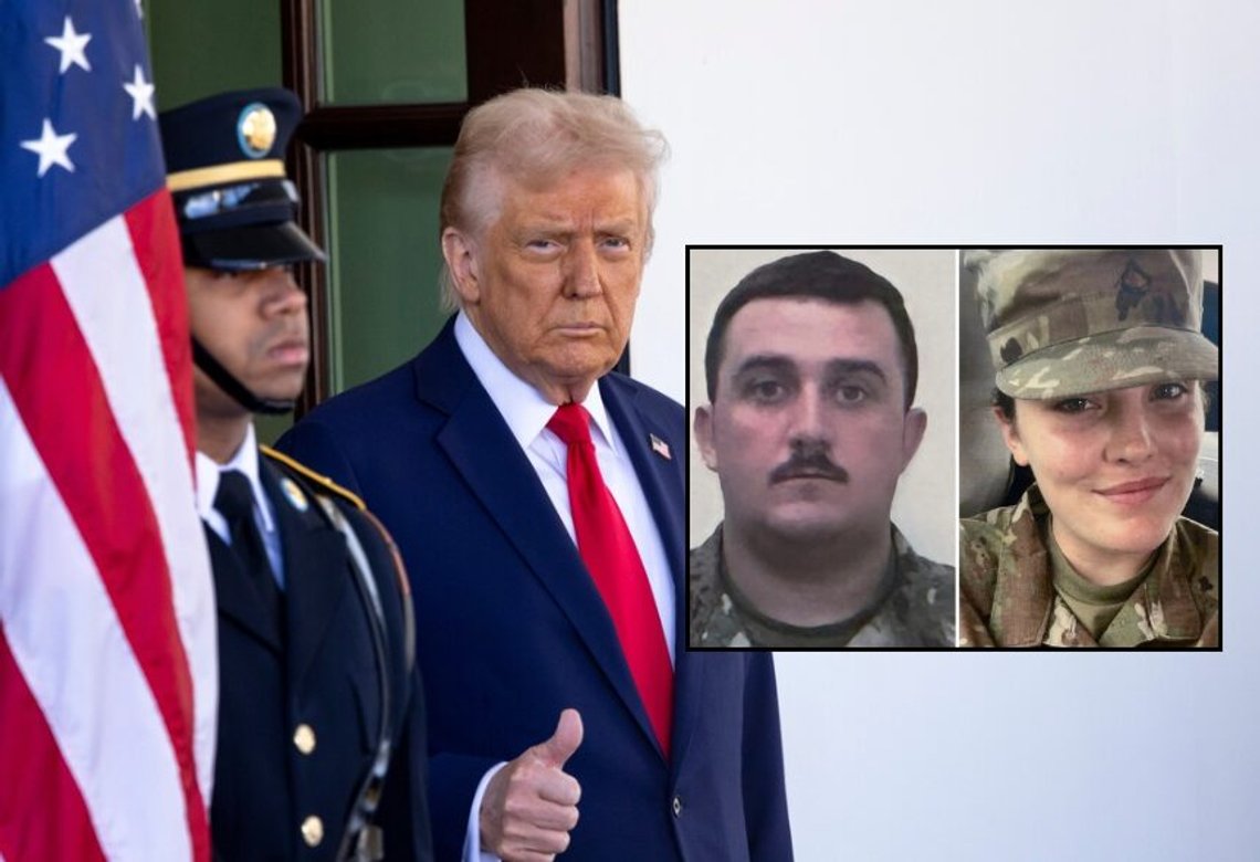 Hovedbillede: Præsident Donald i Det Hvide Hus, 28. februar 2025. Foto: Shutterstock. Indsat billede: Sergent Andrew Wolfe fra det amerikanske luftvåben, til venstre, og specialist Sarah Beckstrom fra den amerikanske hær. Kilde: Den amerikanske anklagemyndighed. Hovedbillede: Præsident Donald i Det Hvide Hus, 28. februar 2025. Foto: Shutterstock. Indsat billede: Sergent Andrew Wolfe fra det amerikanske luftvåben, til venstre, og specialist Sarah Beckstrom fra den amerikanske hær. Kilde: Den amerikanske anklagemyndighed.