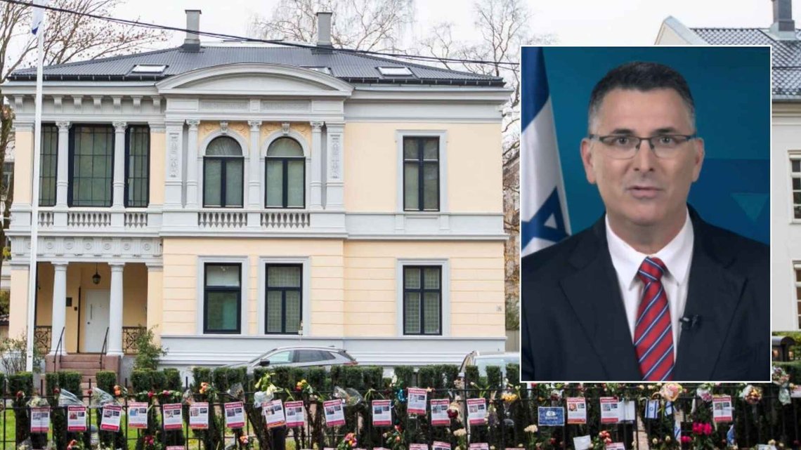 OVERVEJER LUKNING: Udenrigsminister Gideon Saar (indsats) overvejer at lukke den israelske ambassade i Norge. Foto: NTB/Israels regering OVERVEJER LUKNING: Udenrigsminister Gideon Saar (indsats) overvejer at lukke den israelske ambassade i Norge. Foto: NTB/Israels regering