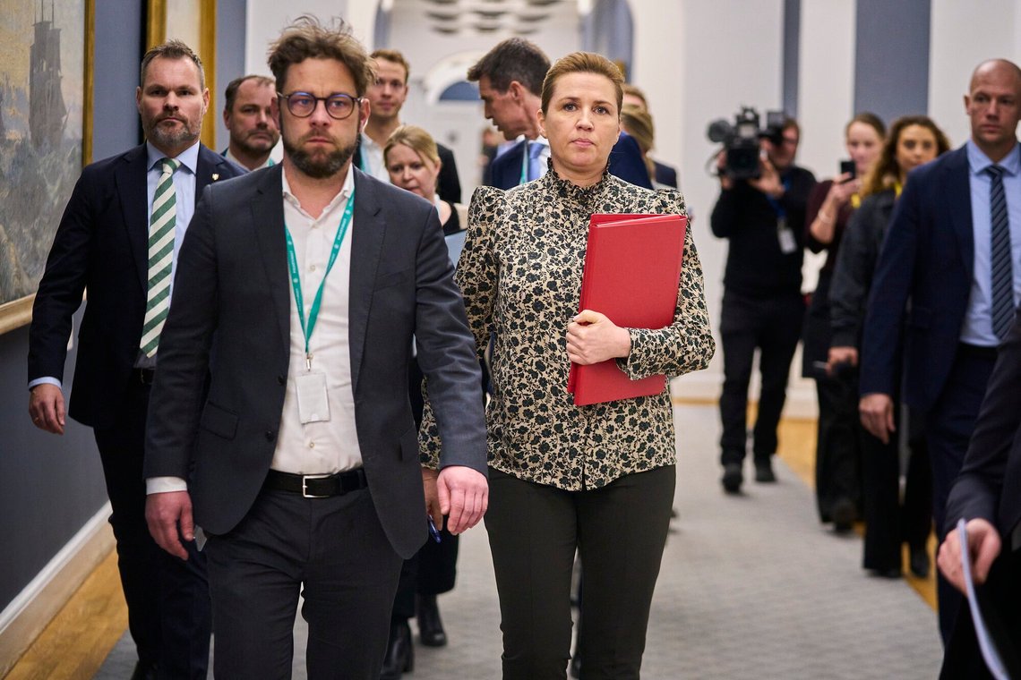 Danish Prime Minister Mette Frederiksen arrives at the Foreign Policy Committee meeting at Christiansborg in Copenhagen on Tuesday, January 20, 2026. Danish Prime Minister Mette Frederiksen arrives at the Foreign Policy Committee meeting at Christiansborg in Copenhagen on Tuesday, January 20, 2026.