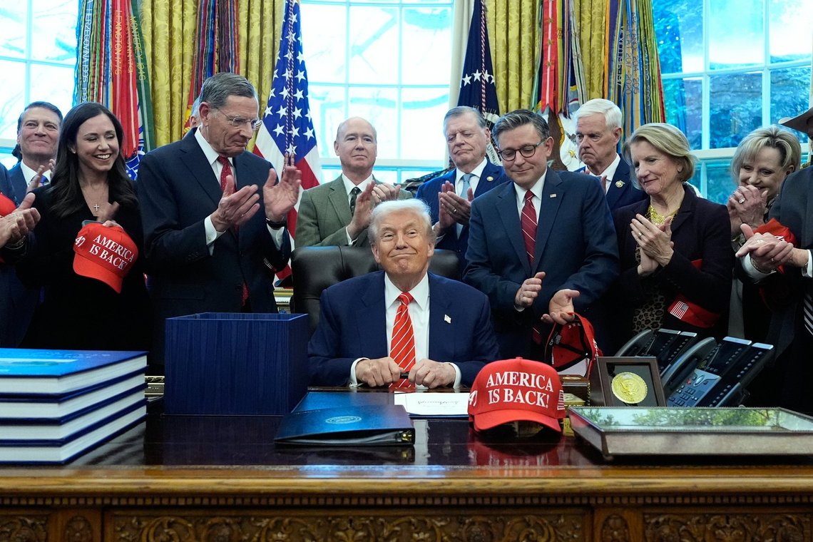 President Donald Trump smiles after signing a spending bill that ends a partial shutdown of the federal government in the Oval Office of the White House, Tuesday, Feb. 3, 2026, in Washington. (AP Photo/Alex Brandon) President Donald Trump smiles after signing a spending bill that ends a partial shutdown of the federal government in the Oval Office of the White House, Tuesday, Feb. 3, 2026, in Washington. (AP Photo/Alex Brandon)