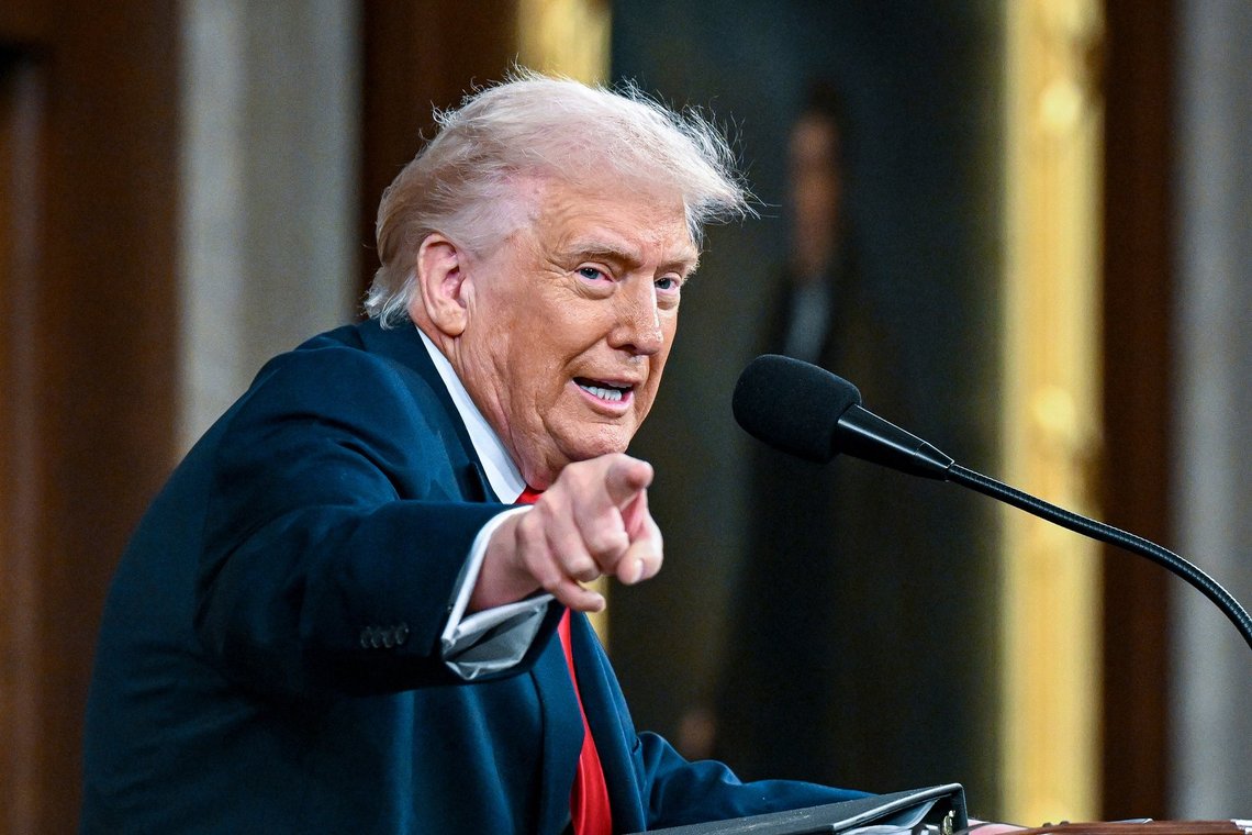 President Donald Trump delivers the State of the Union address to a joint session of Congress in the House chamber at the U.S. Capitol in Washington, Tuesday, Feb. 24, 2026. (Kenny Holston/The New York Times via AP, Pool) President Donald Trump delivers the State of the Union address to a joint session of Congress in the House chamber at the U.S. Capitol in Washington, Tuesday, Feb. 24, 2026. (Kenny Holston/The New York Times via AP, Pool)